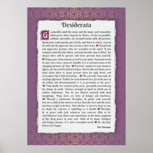 Desiderata - Things desired Poster