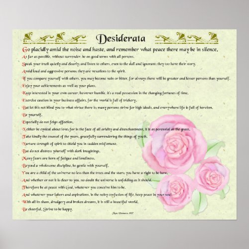 Desiderata  Timeless Inspiration Poster