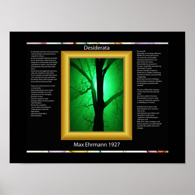 DESIDERATA Tree In Green Posters (Front)