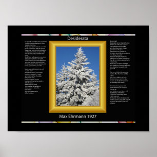 DESIDERATA Tree In White Snow Posters