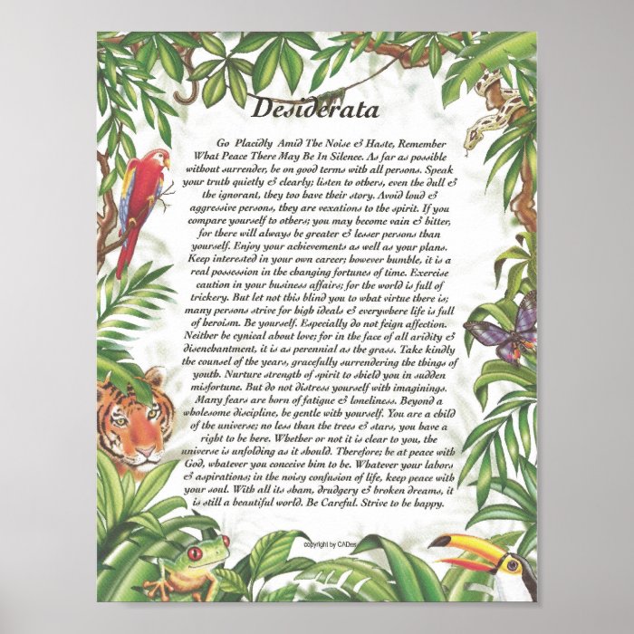 DESIDERATA Tropical Rain Forest Posters