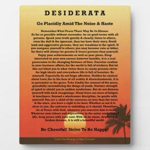 Desiderata Tropical Sunset Plaque
