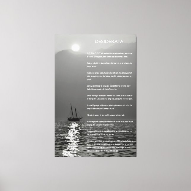 DESIDERATA Twilight Sailing Canvas Print (Front)