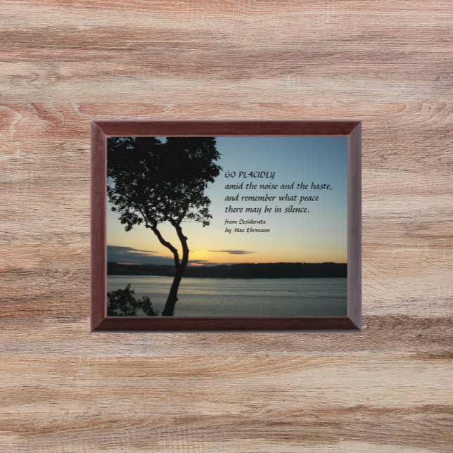 Desiderata Verse Evening Sunset Wall Plaque (In Situ)