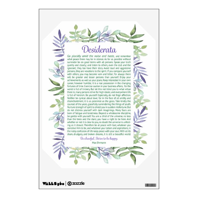 Desiderata Wall Decal | Desiderata Print (Front)