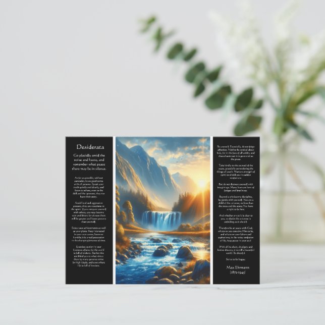 Desiderata Waterfall Haven Postcard (Standing Front)