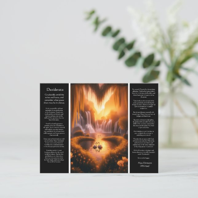 Desiderata Waterfall: Luminous Willow Heart Postcard (Standing Front)