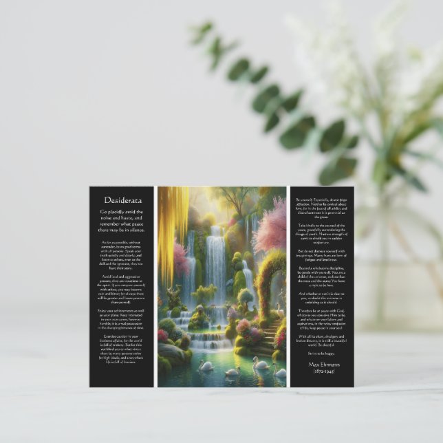 Desiderata Waterfall: Oasis of Light and Love Postcard (Standing Front)