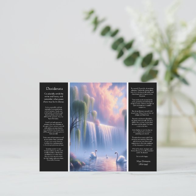 Desiderata Waterfall: Pastel Sky Dreams Postcard (Standing Front)