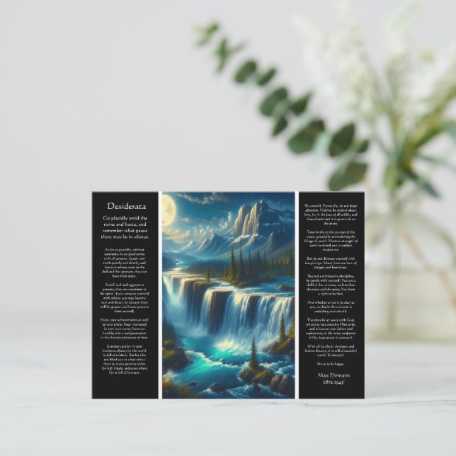 Desiderata Waterfall Reflections Postcard (Standing Front)