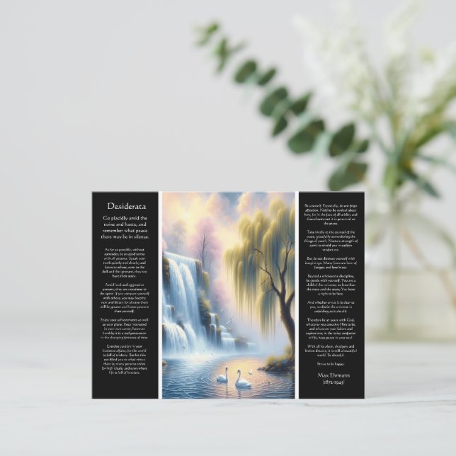 Desiderata Waterfall Serenity's Pastel Embrace Postcard (Standing Front)