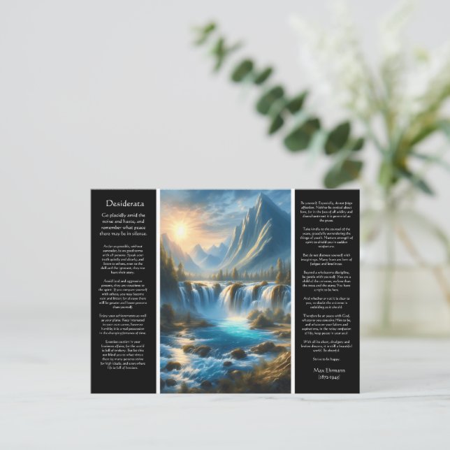 Desiderata Waterfall Tranquility Postcard (Standing Front)