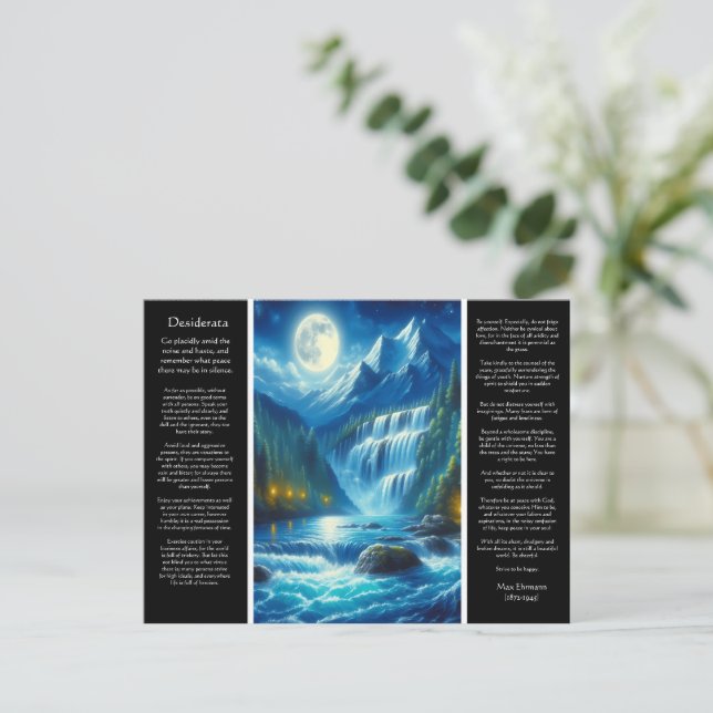 Desiderata Waterfall Whispers Postcard (Standing Front)