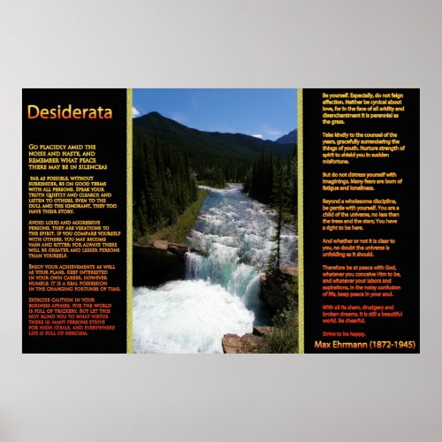 DESIDERATA Waterfalls Orange Posters 8