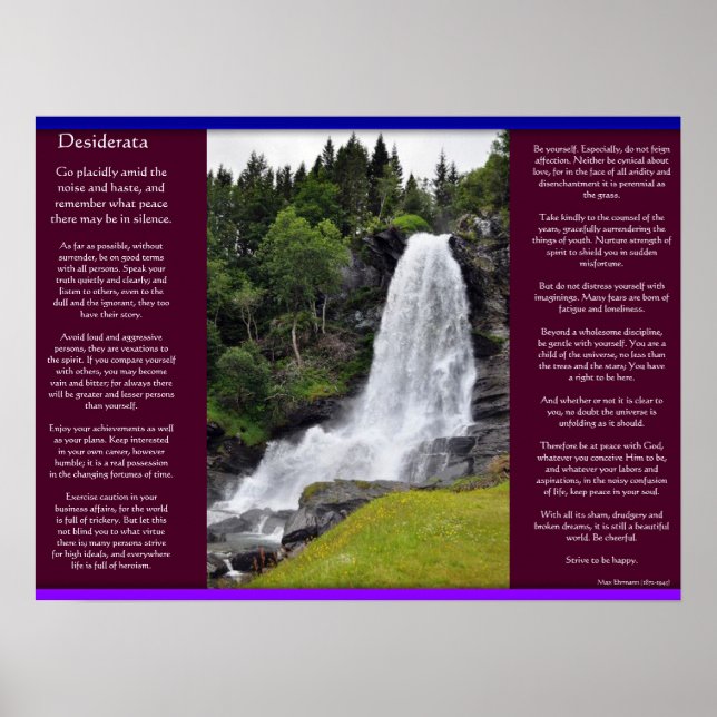 DESIDERATA Waterfalls Posters 13 (Front)
