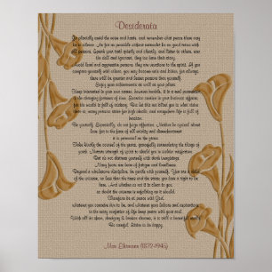 Desiderata with calla lilies poster