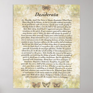 DESIDERATA with Careful Butterflies Poster