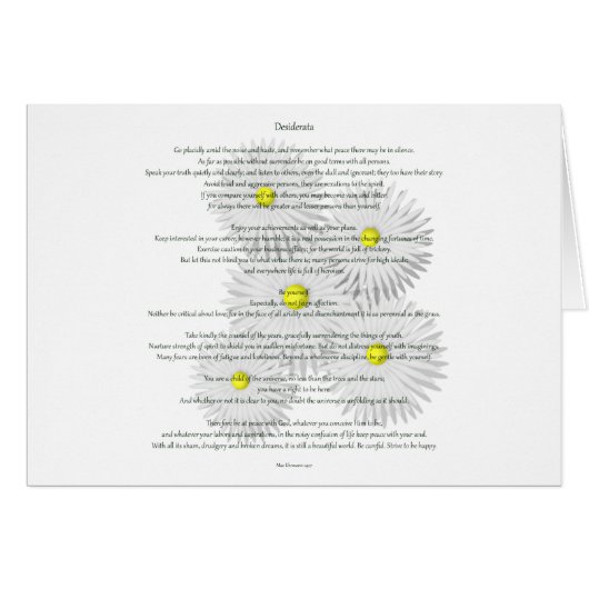 Desiderata with Daisies Cards (Front Horizontal)
