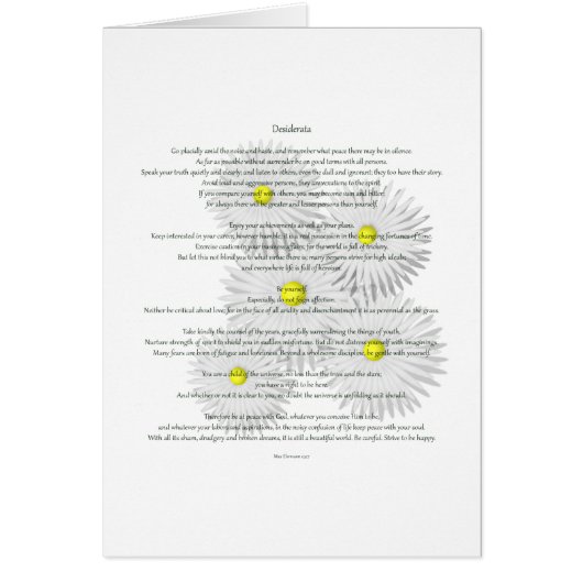 Desiderata with Daisies Cards (Front)