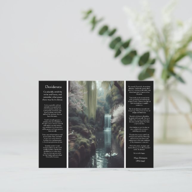 Desiderata Woodland Whispers Cherry Blossoms, Calm Postcard (Standing Front)