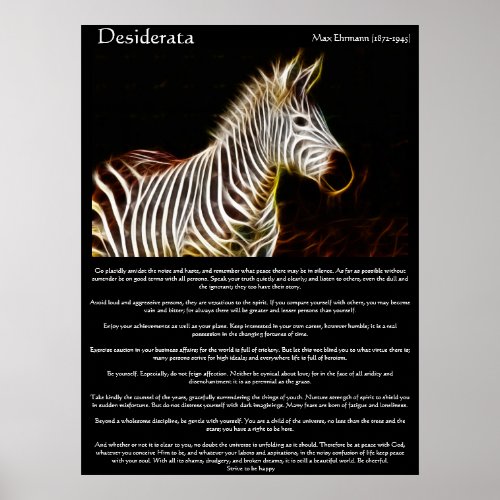 Desiderata Zibra Poster