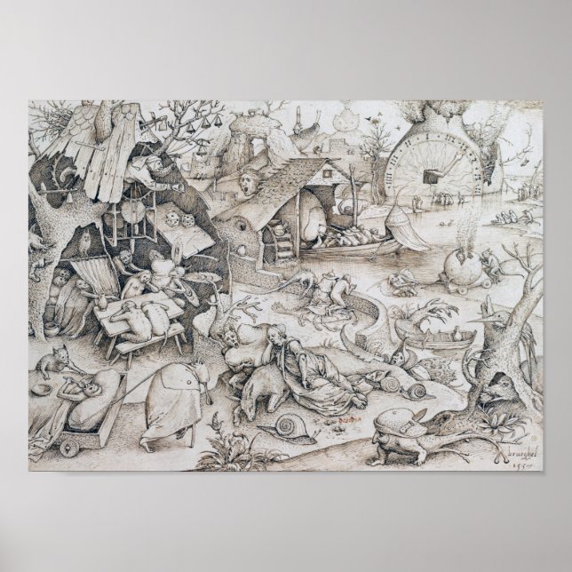 Desidia (Sloth), Pieter Bruegel Poster (Front)