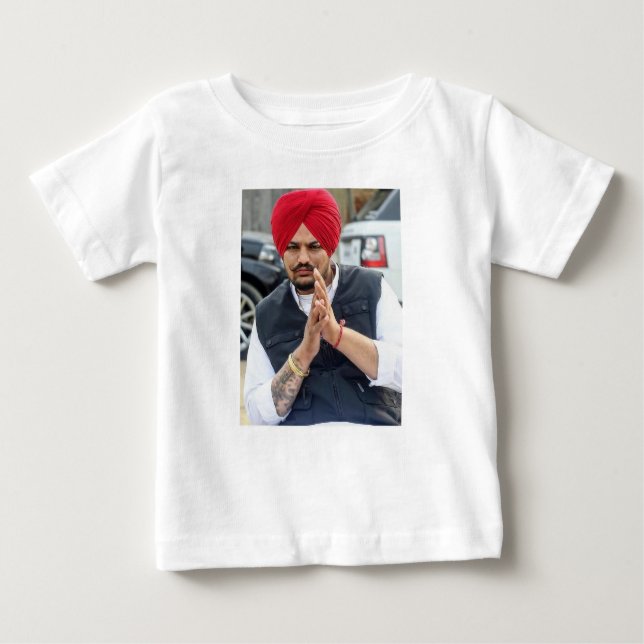 Desigener Baby T-Shirt With Sidhu Moose Wala Photo (Front)