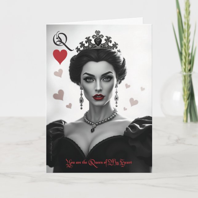 Design 02 Queen of My Heart Valentine Card (Front)