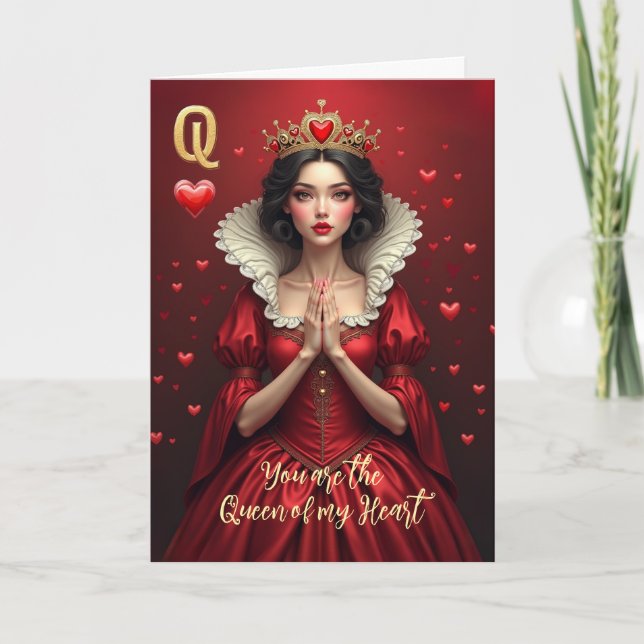 Design 04 Queen of My Heart Valentine Card (Front)