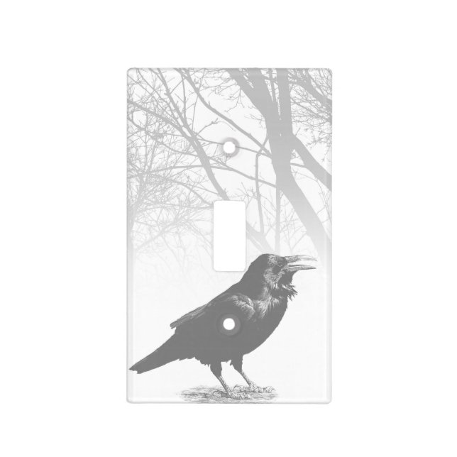 Design 12 Crow Raven Light Switch Cover (Front)