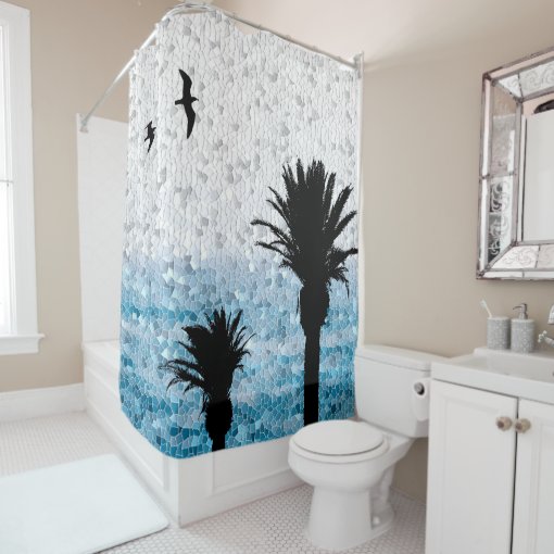 Design 25 Palm Tree Shower Curtain Zazzle