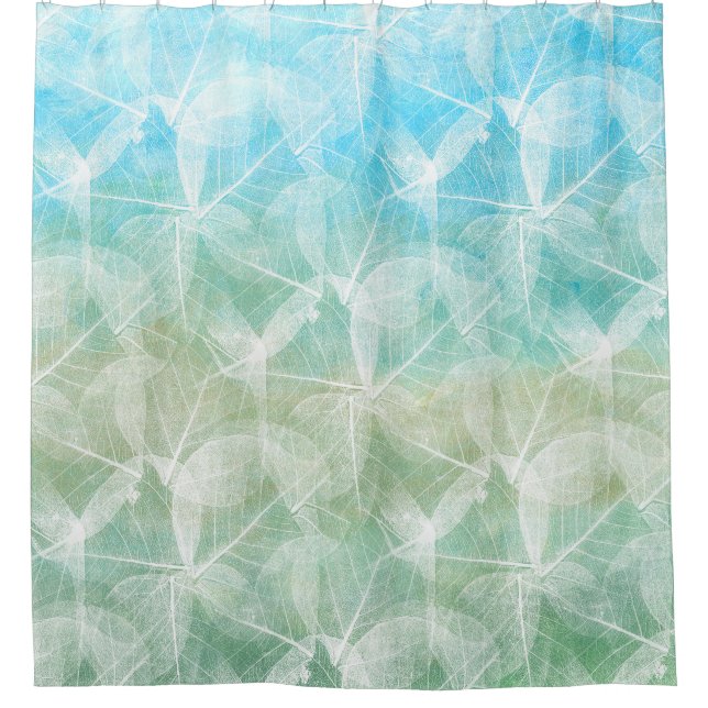 Design 45 blue green shower curtain (Front)