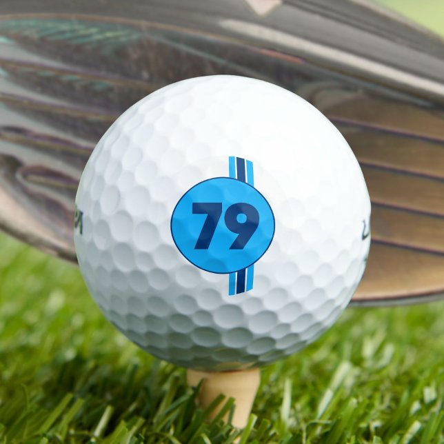 Design 79 in blue on turquoise with stripes golf balls (Creator Uploaded)