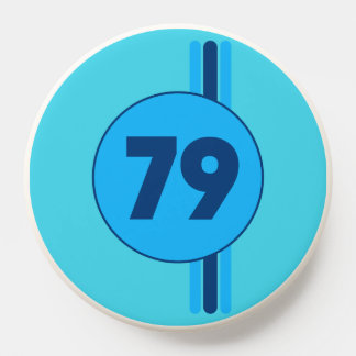 Design 79 in blue on turquoise with stripes PopSocket