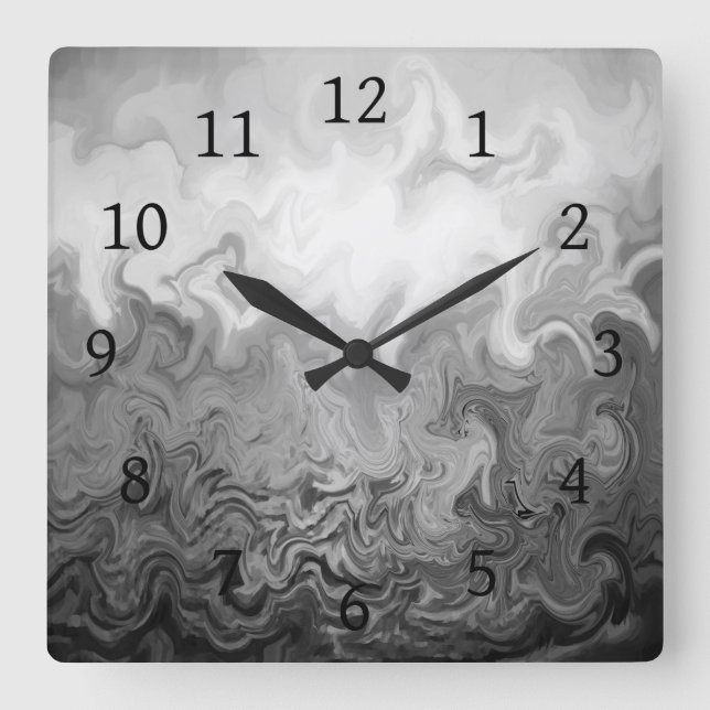 Design 83 gray abstract square wall clock (Front)