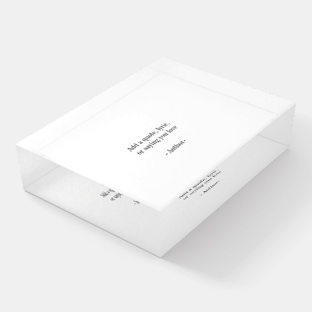 Design a Custom Quote Paperweight (Angled)