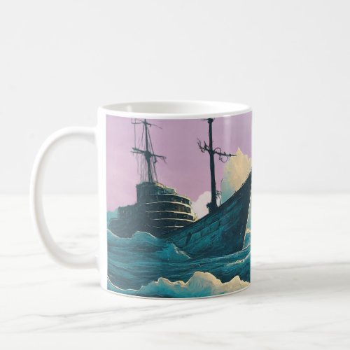 Design a dreamlike scene of a moonlit ocean  coffee mug