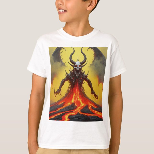 Design a ferocious death metal beast emerging from T-Shirt (Front)