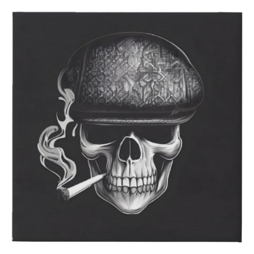 Design a skull tattoo with Thomas Shelbys  Faux Canvas Print