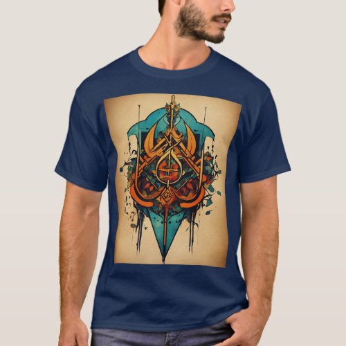 Design an abstract mark logo for snokxink tattoos T_Shirt