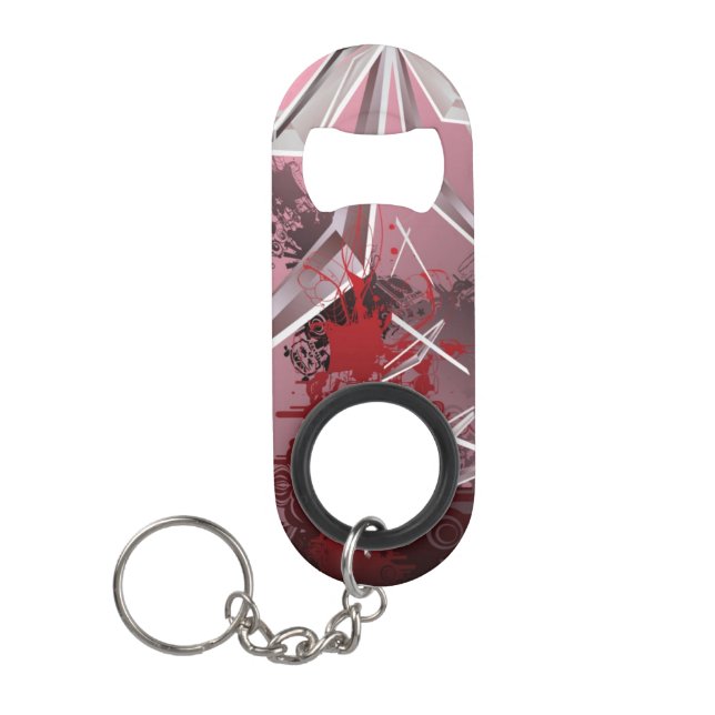 Design Backgrounds Keychain Bottle Opener (Front)
