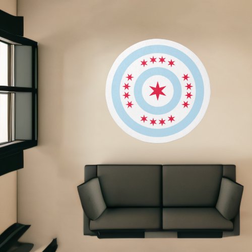 Design based on the flag of Chicago Illinois Rug