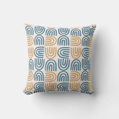 design blue orange  throw pillow