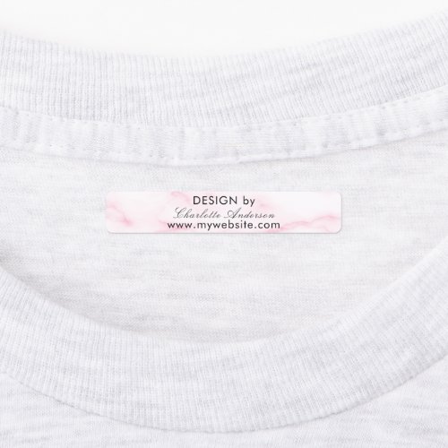 Design by name blush pink marble script business labels