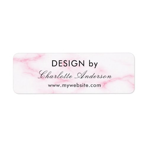 Design by name business blush pink marble label