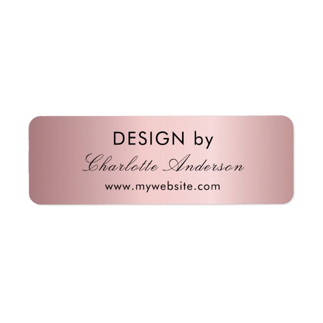 Design by name business entrepreneur blush pink label (Front)