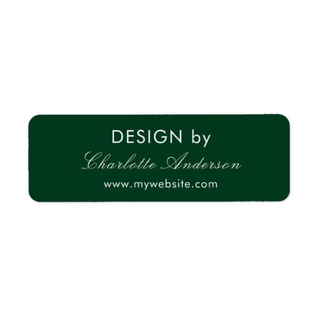 Design by name emerald green business entrepreneur label (Front)
