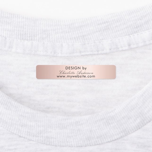 Design by name rose gold script business labels (Affixed)