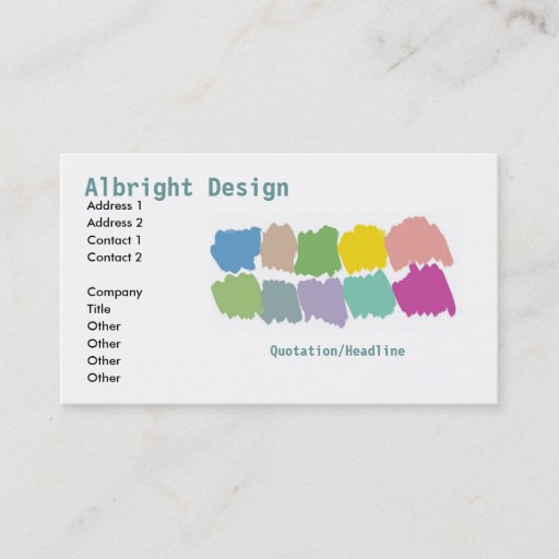Customizable Design color paintbrush swatches Business Card-sta