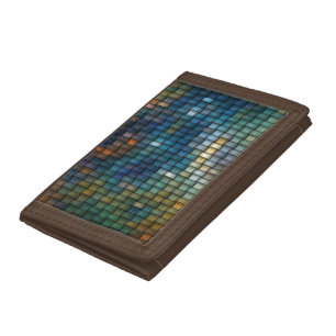 Design composed of colorful interlaced stripes trifold wallet